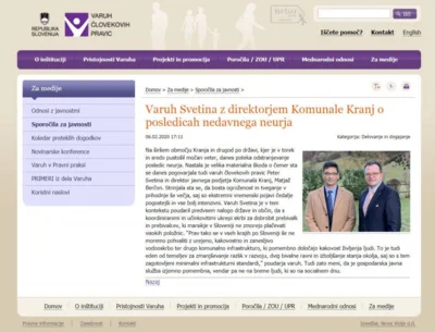 Varuh Svetina z direktorjem Komunale Kranj o posledicah nedavnega neurja