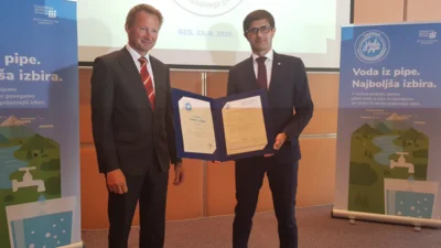 Mestni občini Kranj certifikat Voda iz pipe