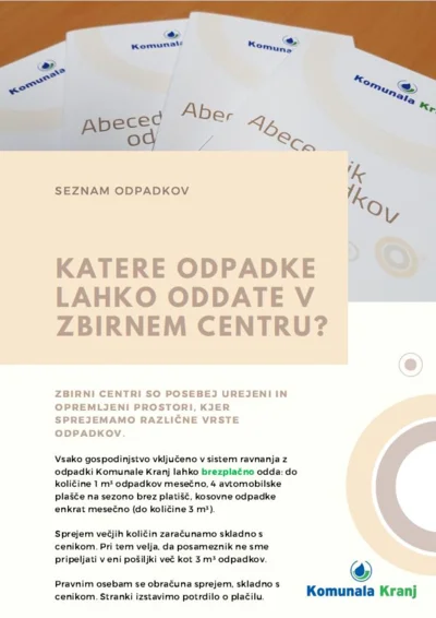 Katere odpadke lahko oddamo v zbirnem centru?